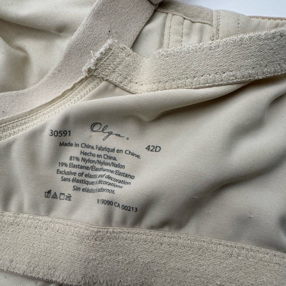 Olga Bra 30591 42D Nude Wireless Mesh-Lined Lace Cup Support Comfort - Picture 12 of 12